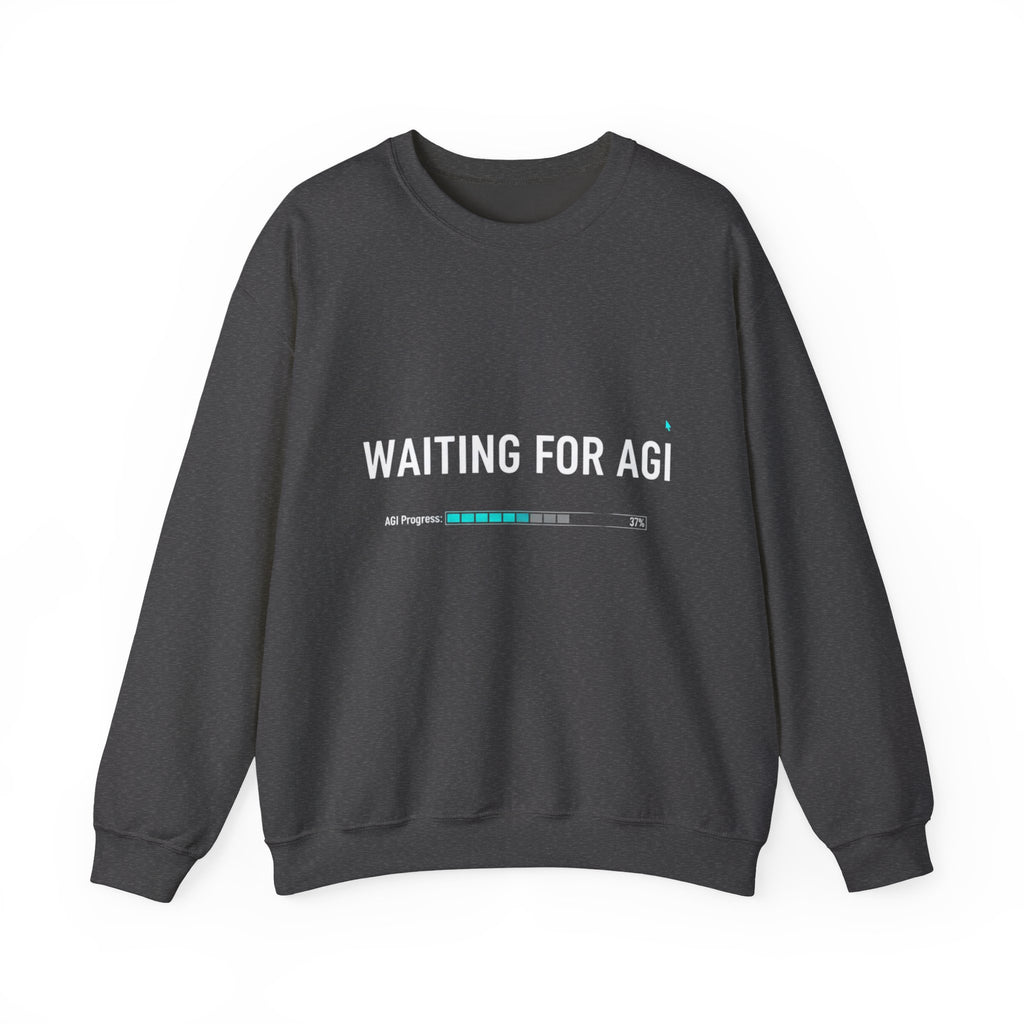 WAITING FOR AGI Sweatshirt — Futuristic Tech Crewneck for AI Enthusiasts