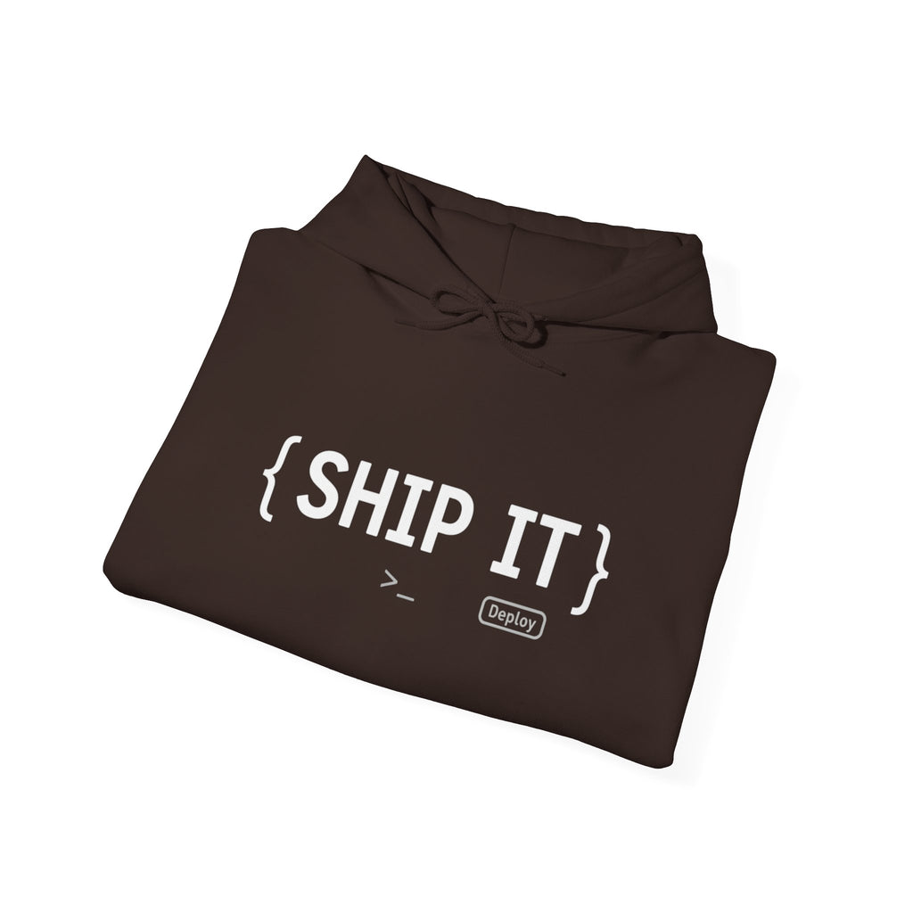 SHIP IT Hoodie — Bold Minimalist Graphic Sweatshirt