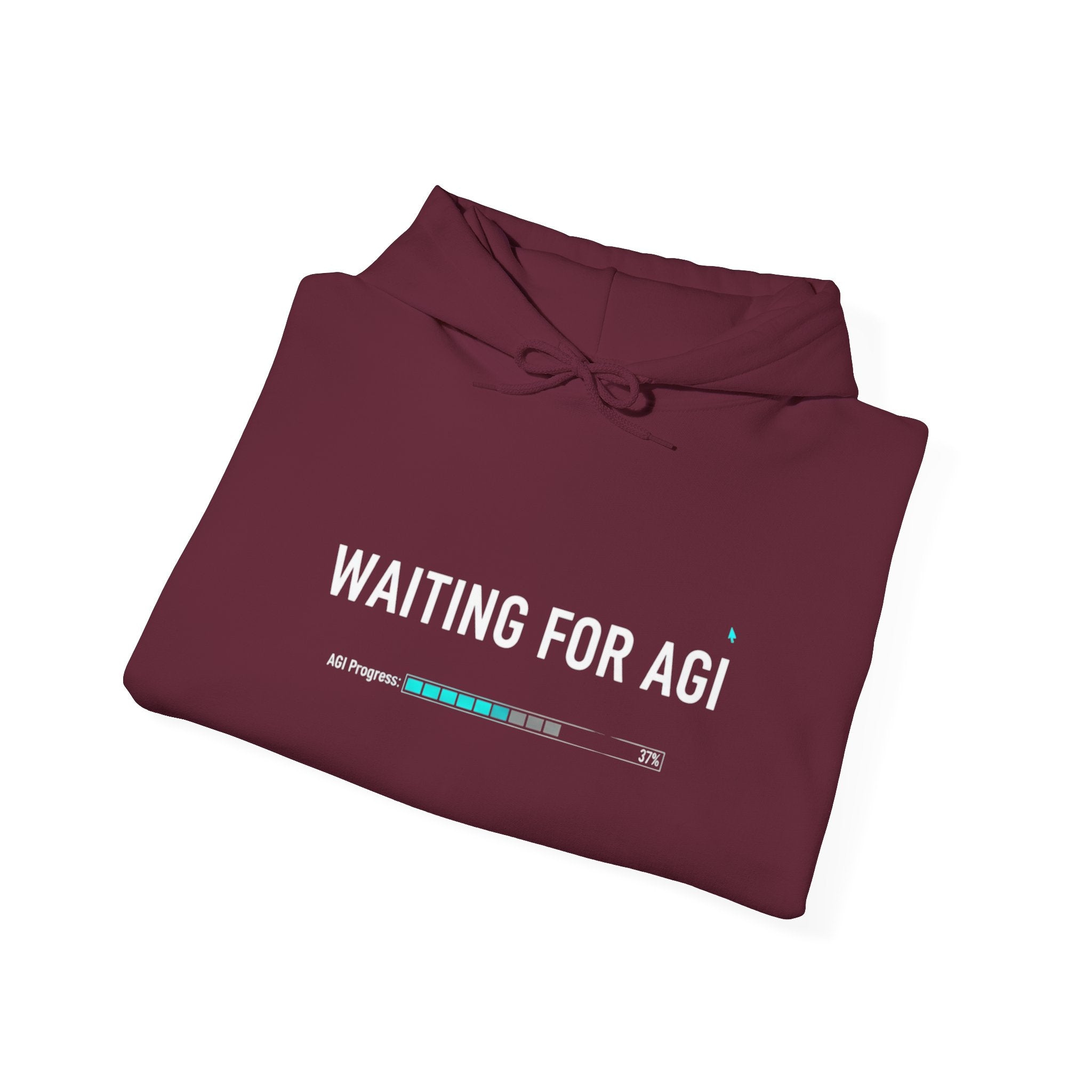 Waiting for AGI Hoodie — Futuristic AI Humor Sweatshirt