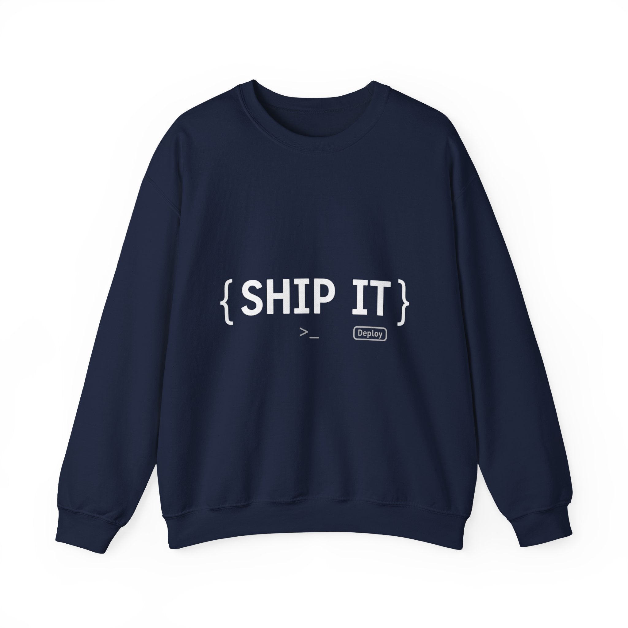 SHIP IT Crewneck Sweatshirt — Bold Text Graphic Shipping Enthusiast Pullover