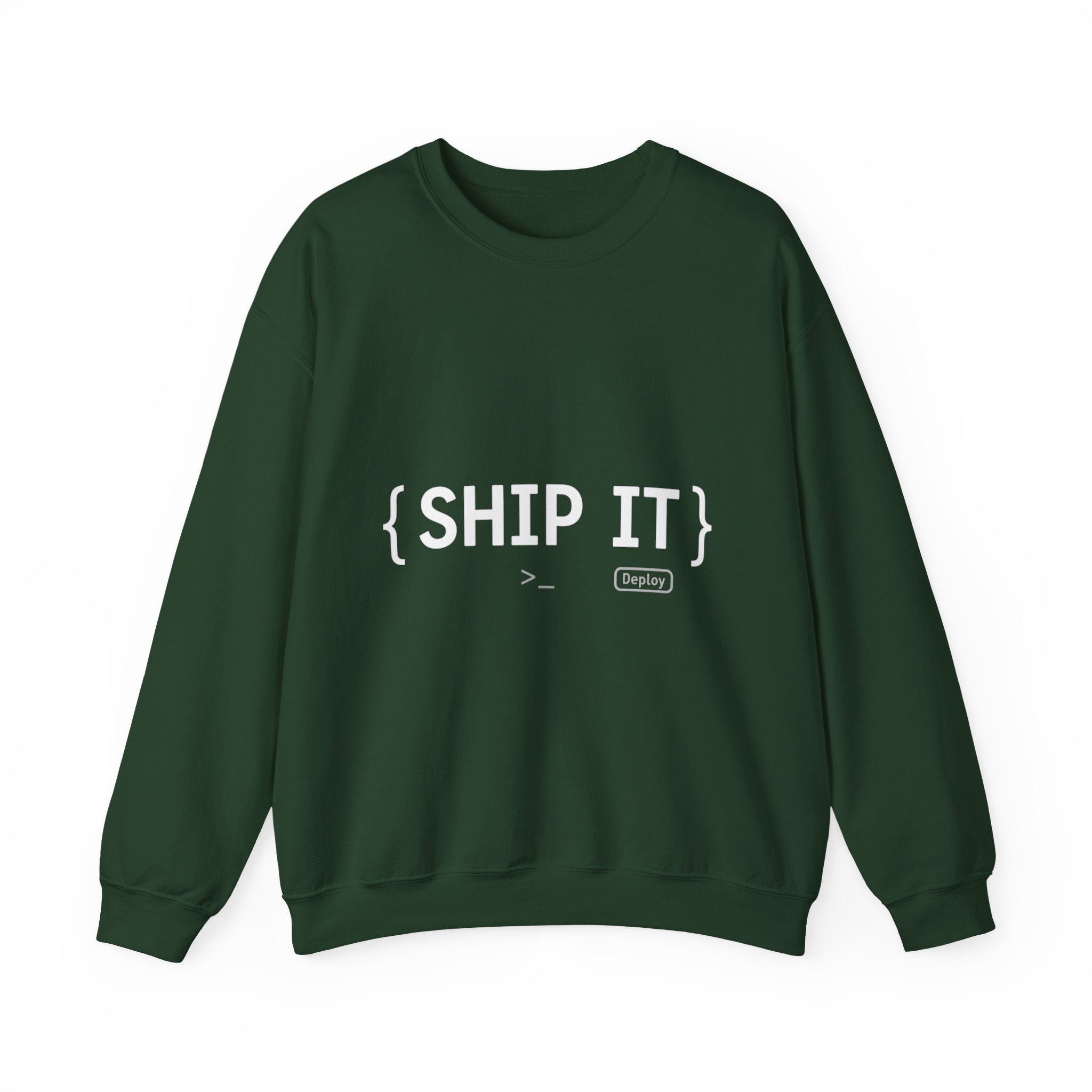 SHIP IT Crewneck Sweatshirt — Bold Text Graphic Shipping Enthusiast Pullover
