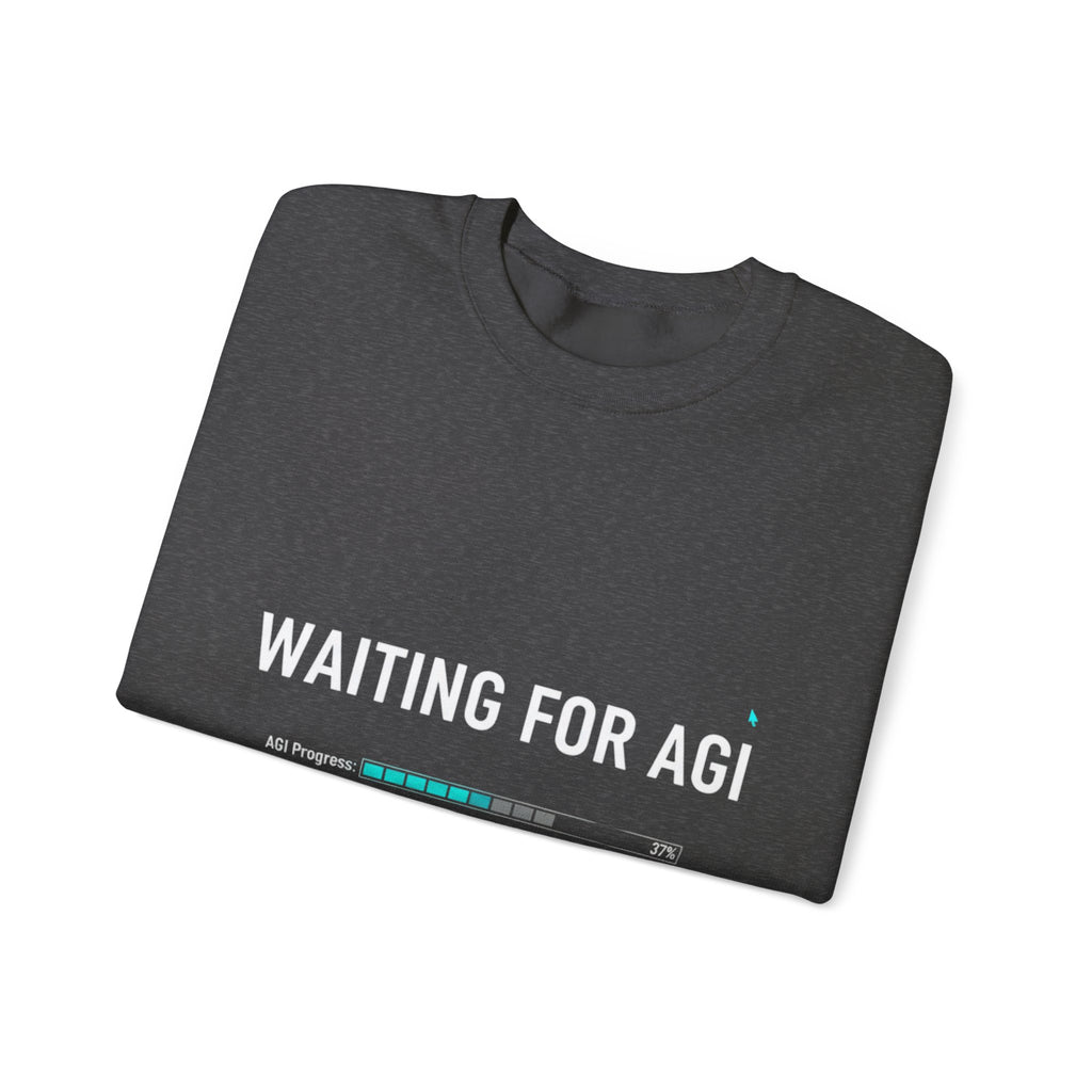 WAITING FOR AGI Sweatshirt — Futuristic Tech Crewneck for AI Enthusiasts