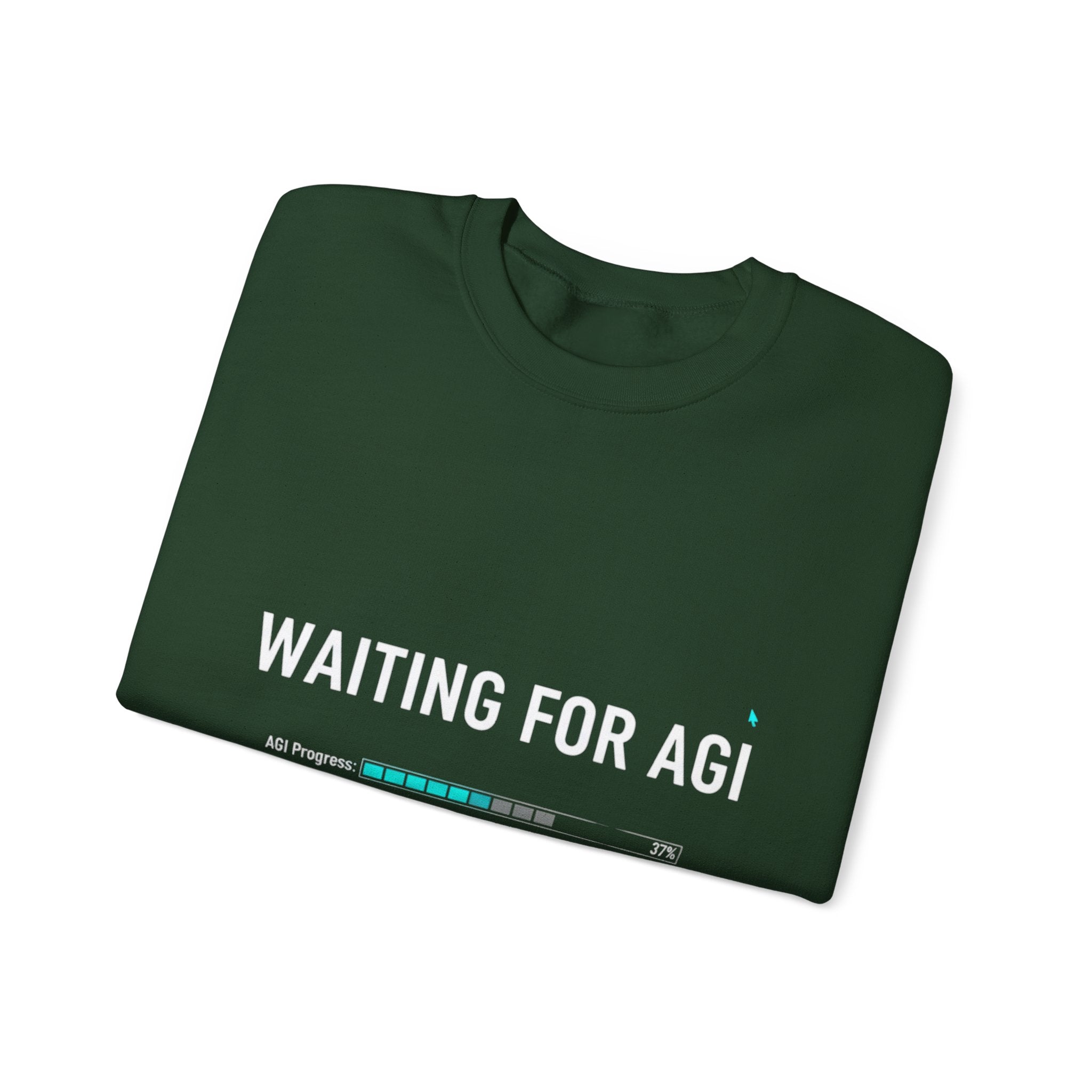WAITING FOR AGI Sweatshirt — Futuristic Tech Crewneck for AI Enthusiasts