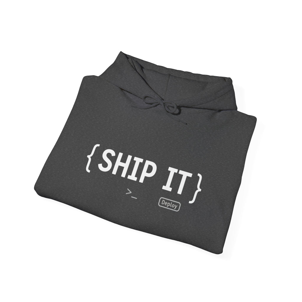 SHIP IT Hoodie — Bold Minimalist Graphic Sweatshirt