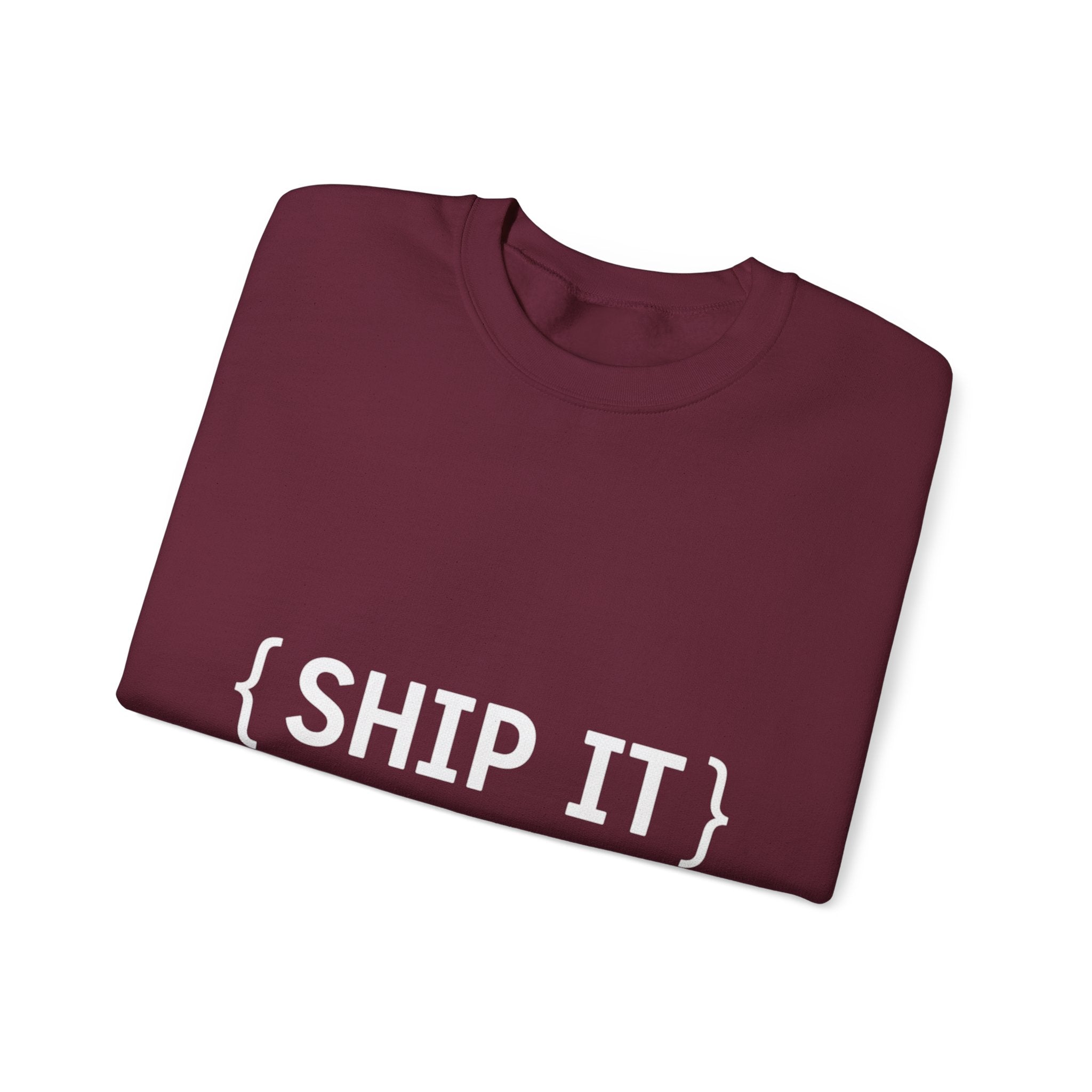 SHIP IT Crewneck Sweatshirt — Bold Text Graphic Shipping Enthusiast Pullover