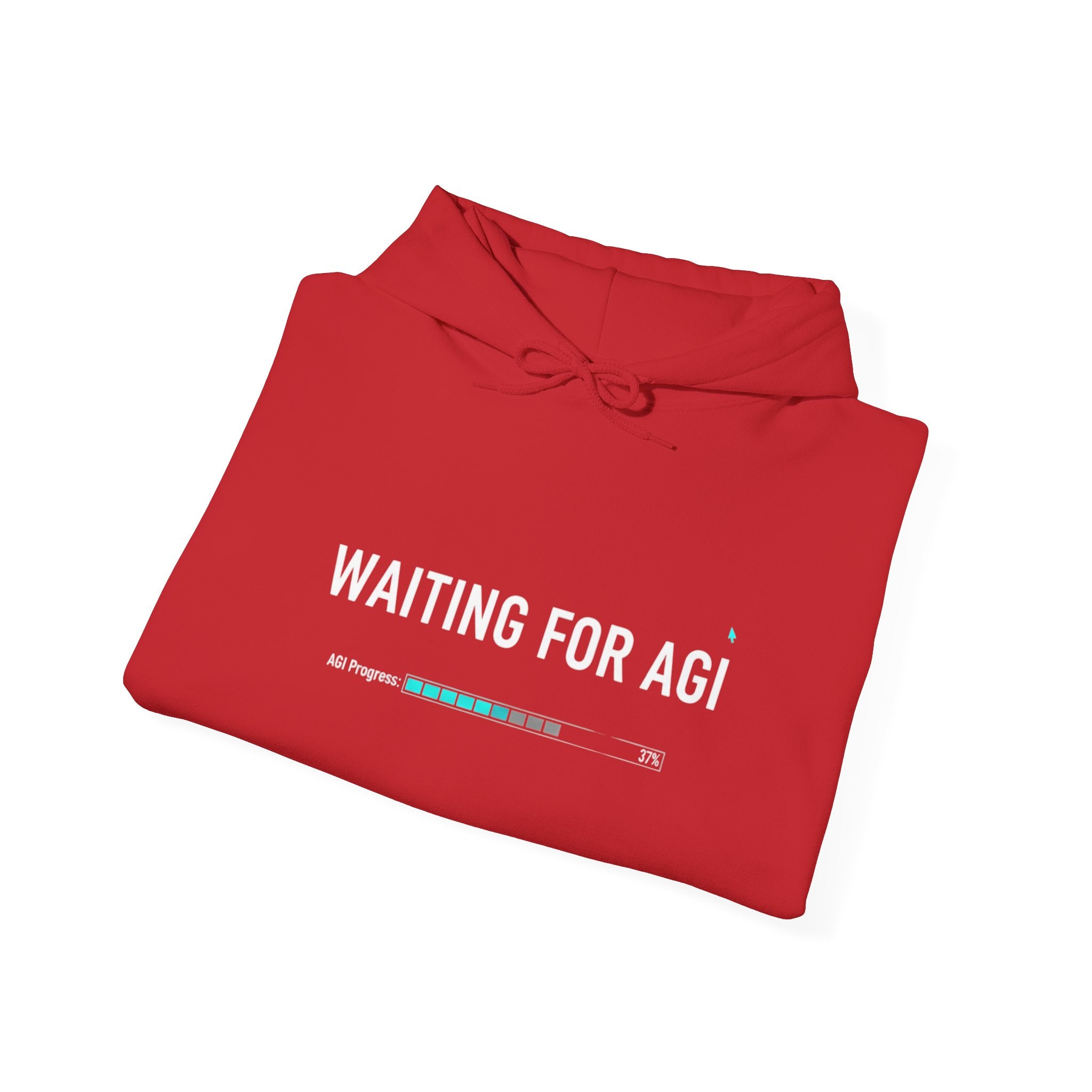 Waiting for AGI Hoodie — Futuristic AI Humor Sweatshirt