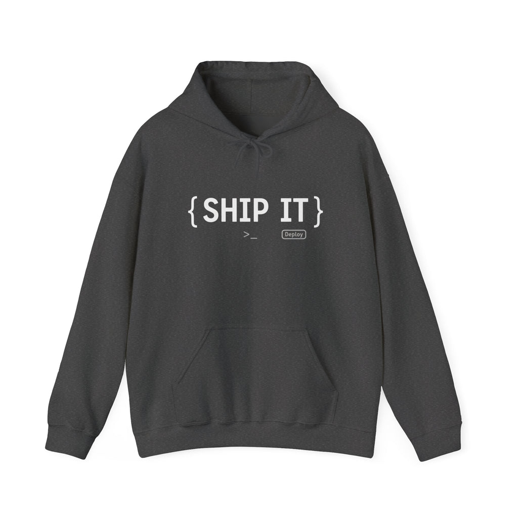 SHIP IT Hoodie — Bold Minimalist Graphic Sweatshirt