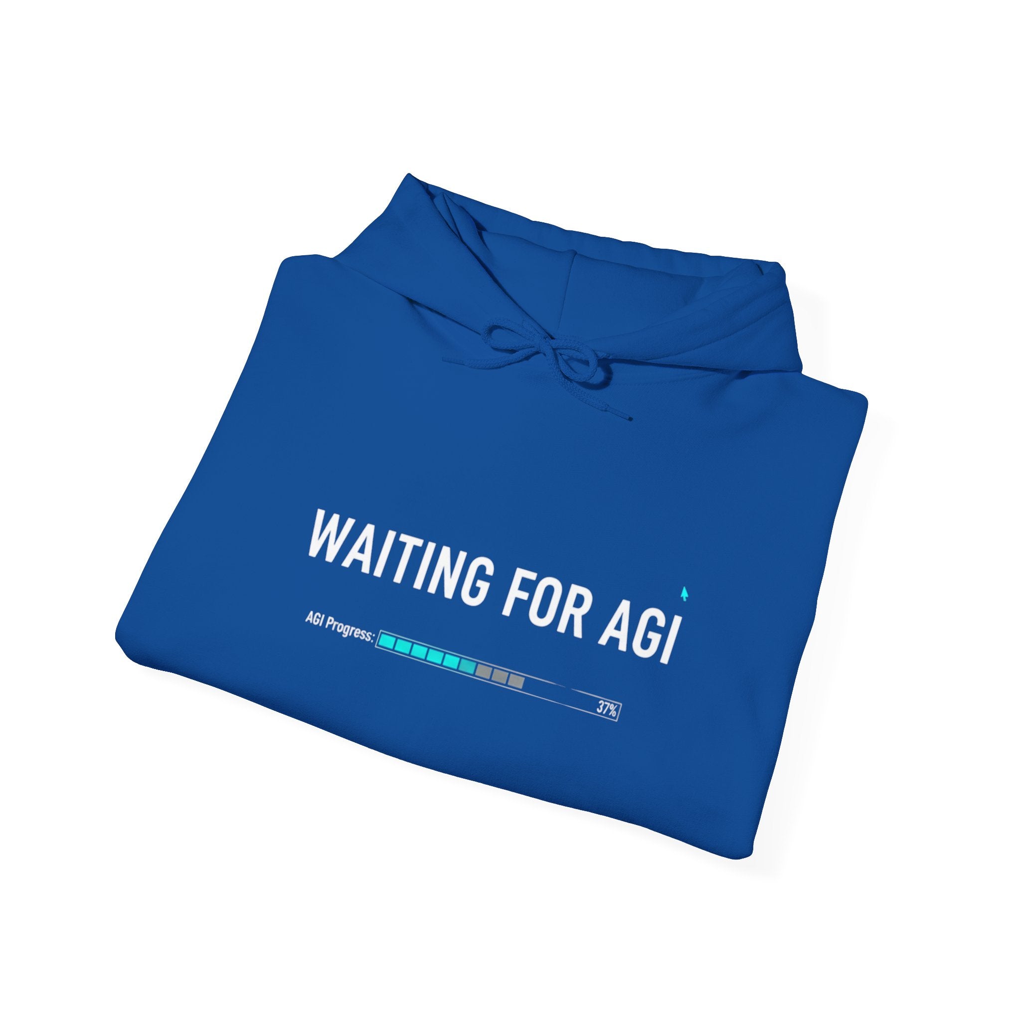 Waiting for AGI Hoodie — Futuristic AI Humor Sweatshirt