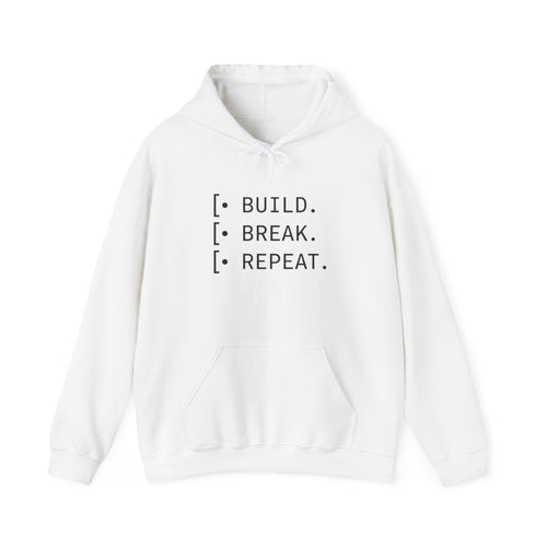 Cycle of Build, Break, Rebuild Hoodie — Software Dev & Entrepreneur Sweatshirt