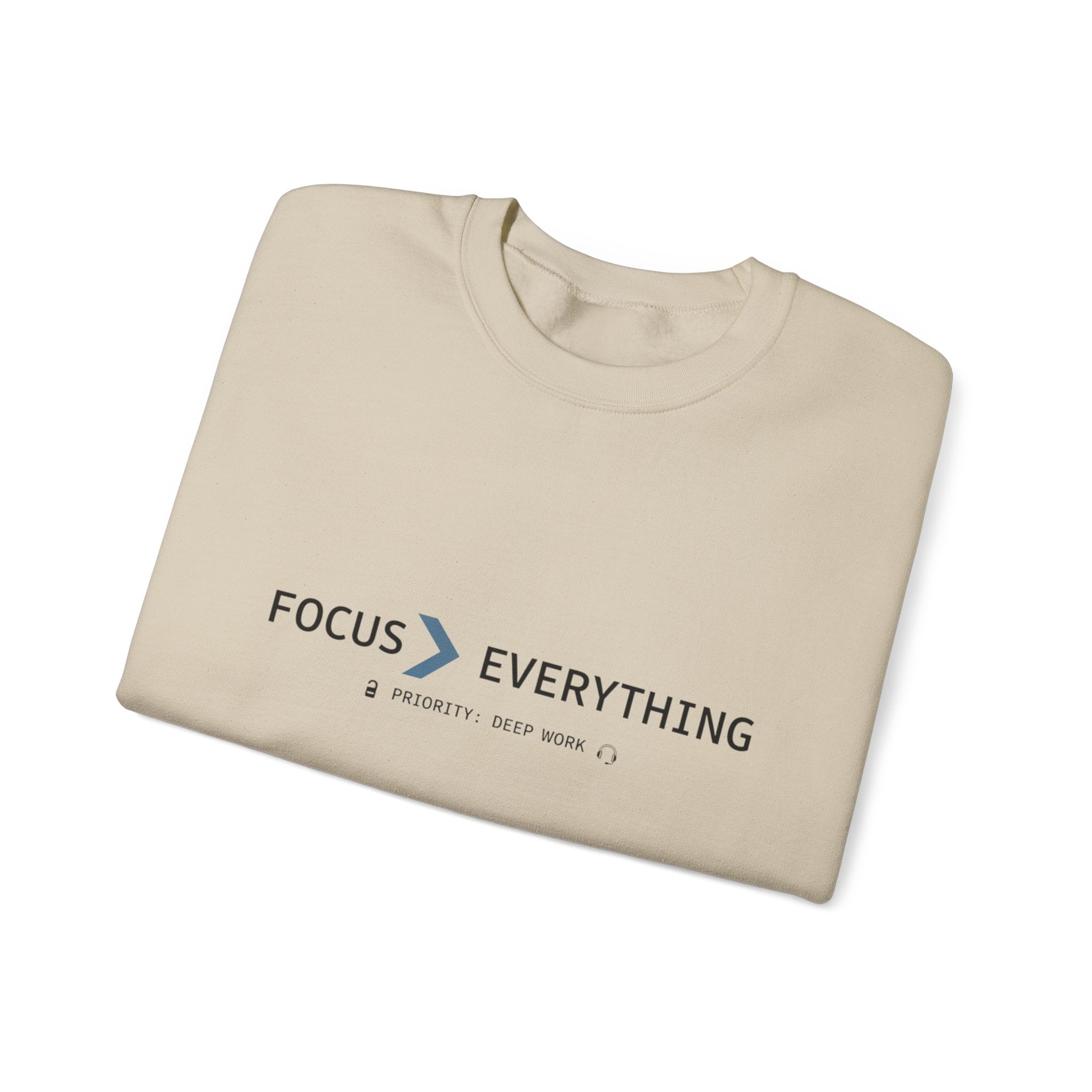 FOCUS > EVERYTHING Crewneck Sweatshirt — Minimalist Concentration Pullover