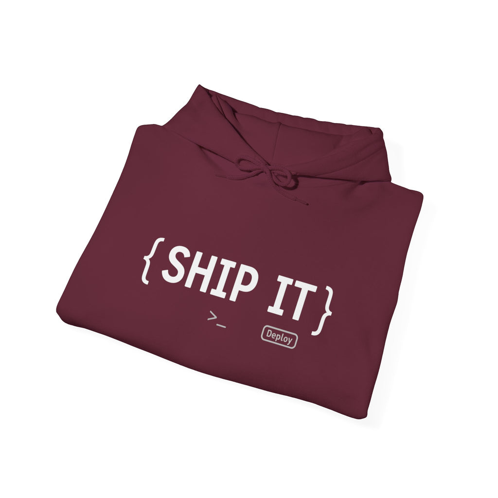 SHIP IT Hoodie — Bold Minimalist Graphic Sweatshirt