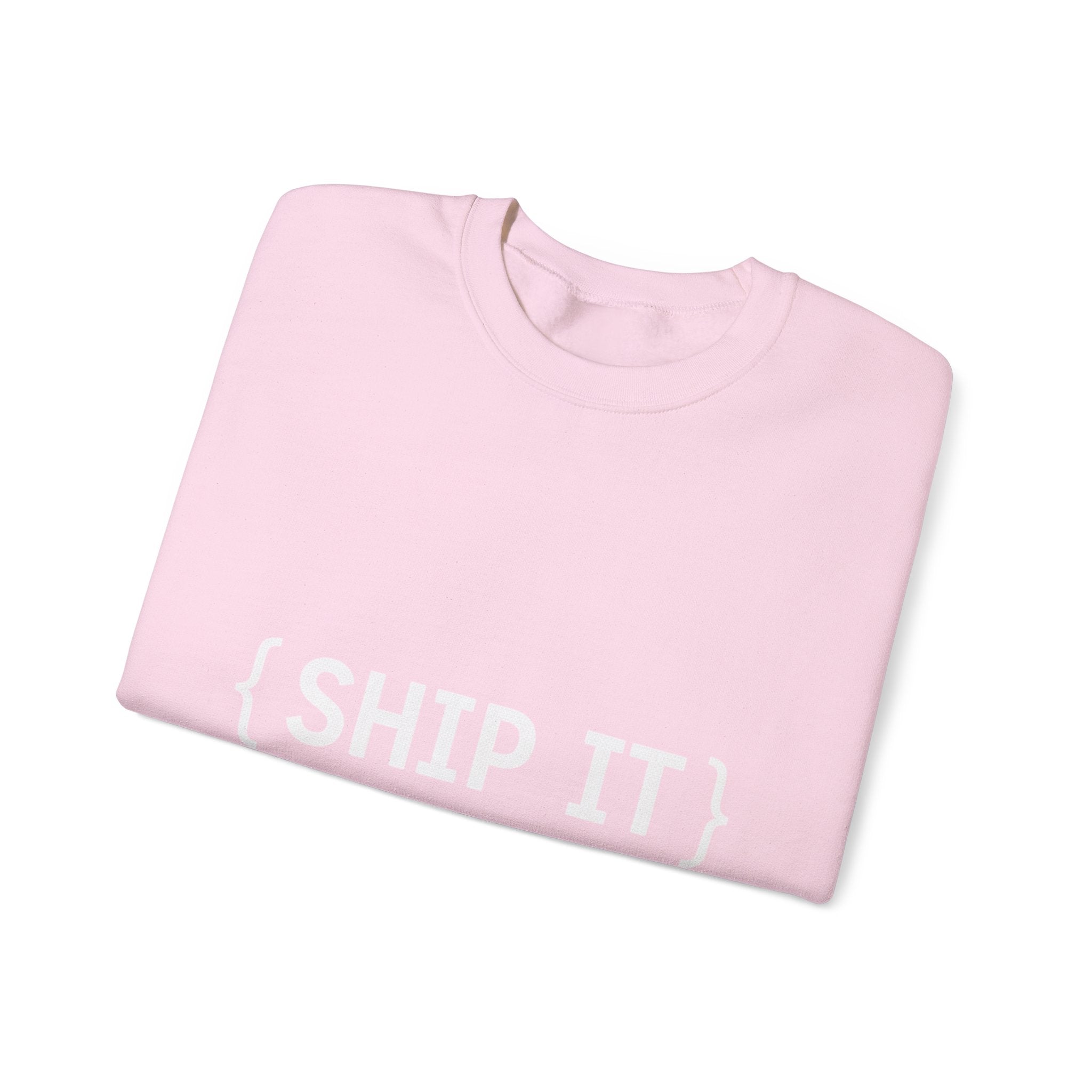 SHIP IT Crewneck Sweatshirt — Bold Text Graphic Shipping Enthusiast Pullover