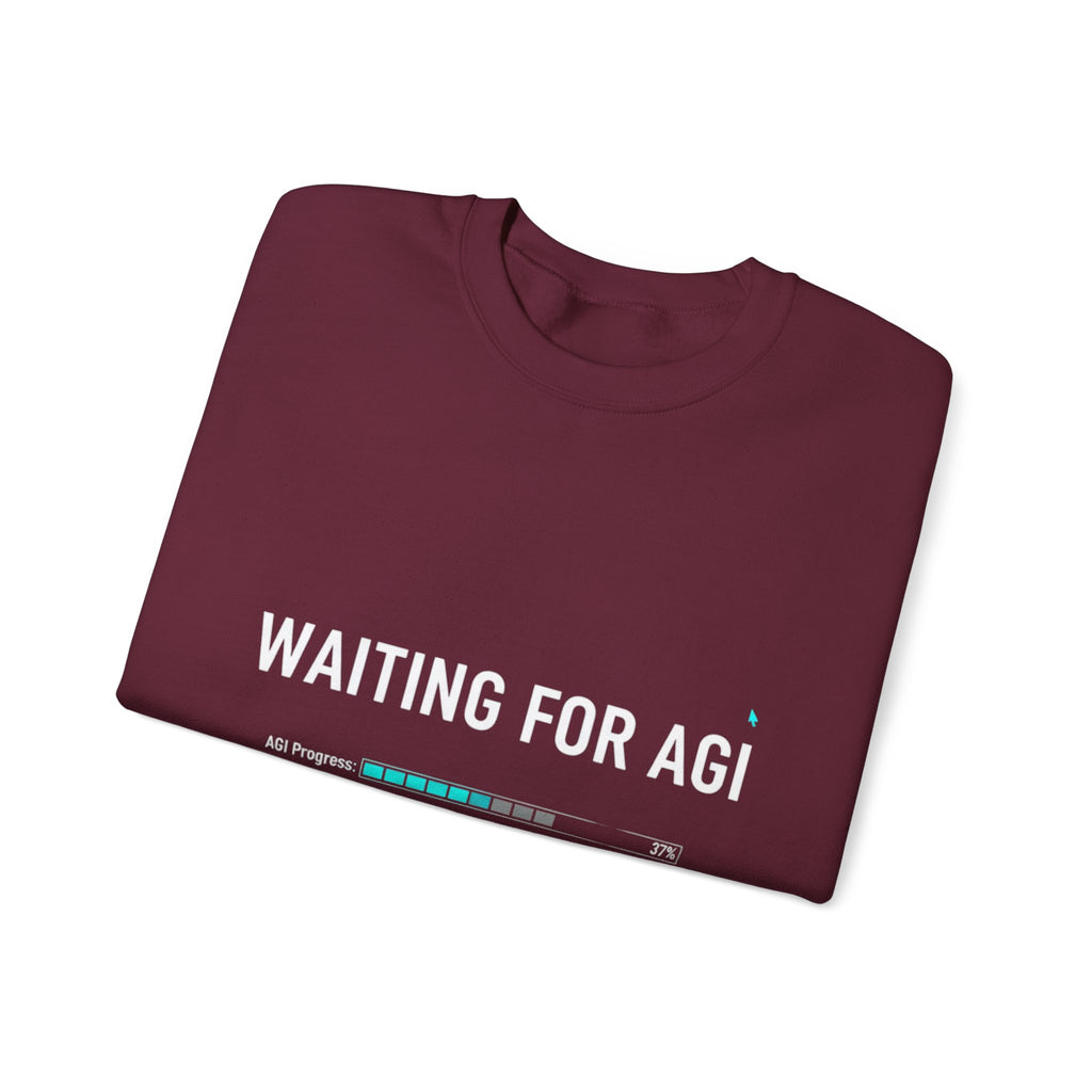 WAITING FOR AGI Sweatshirt — Futuristic Tech Crewneck for AI Enthusiasts