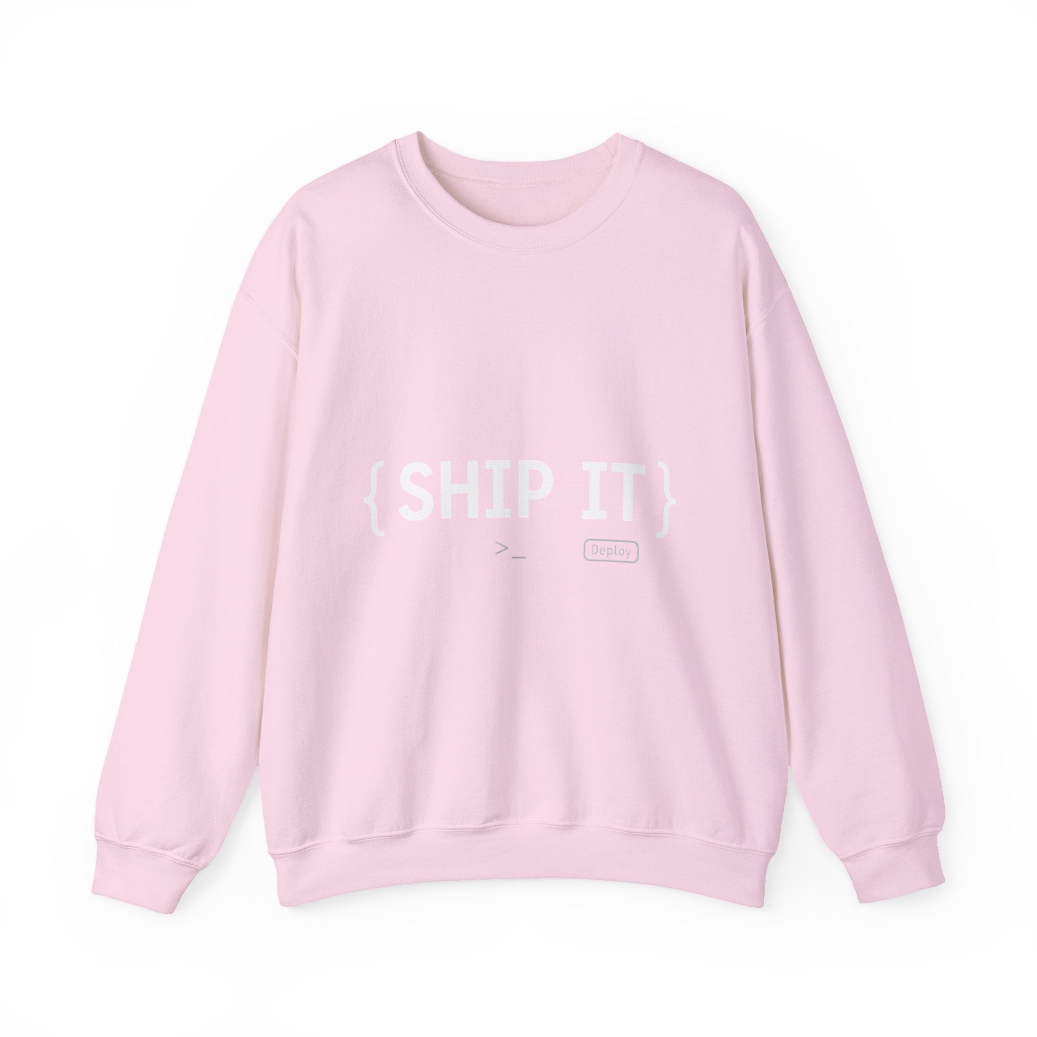 SHIP IT Crewneck Sweatshirt — Bold Text Graphic Shipping Enthusiast Pullover