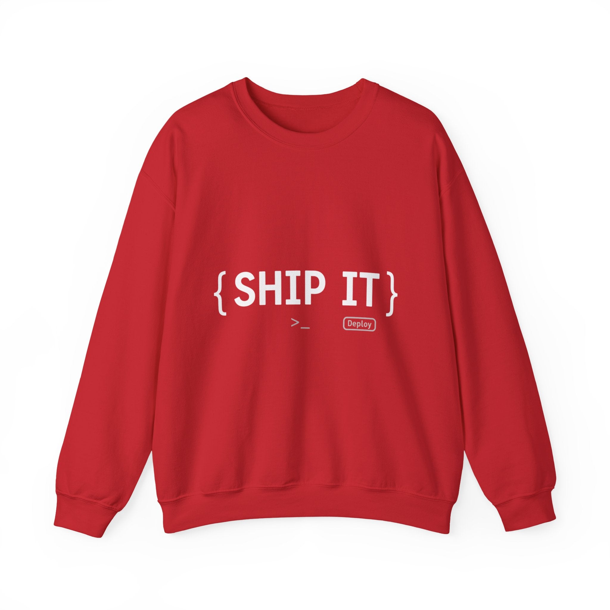 SHIP IT Crewneck Sweatshirt — Bold Text Graphic Shipping Enthusiast Pullover