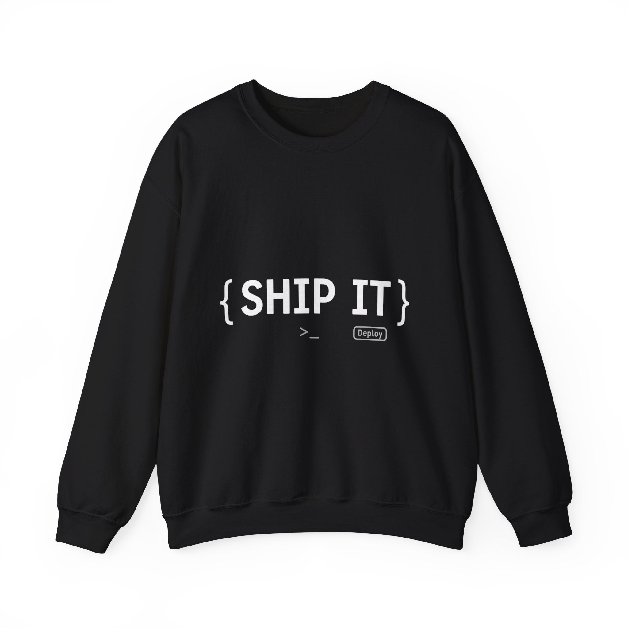 SHIP IT Crewneck Sweatshirt — Bold Text Graphic Shipping Enthusiast Pullover