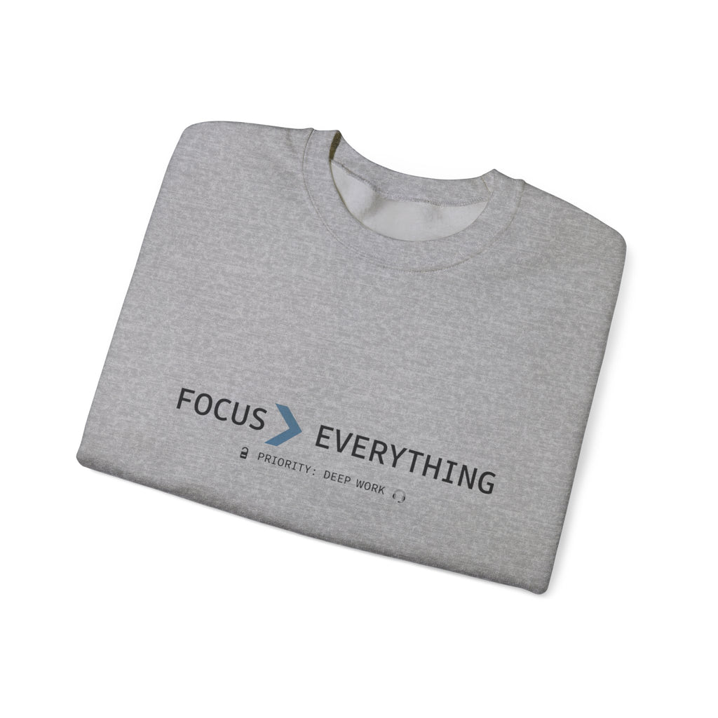 FOCUS > EVERYTHING Crewneck Sweatshirt — Minimalist Concentration Pullover