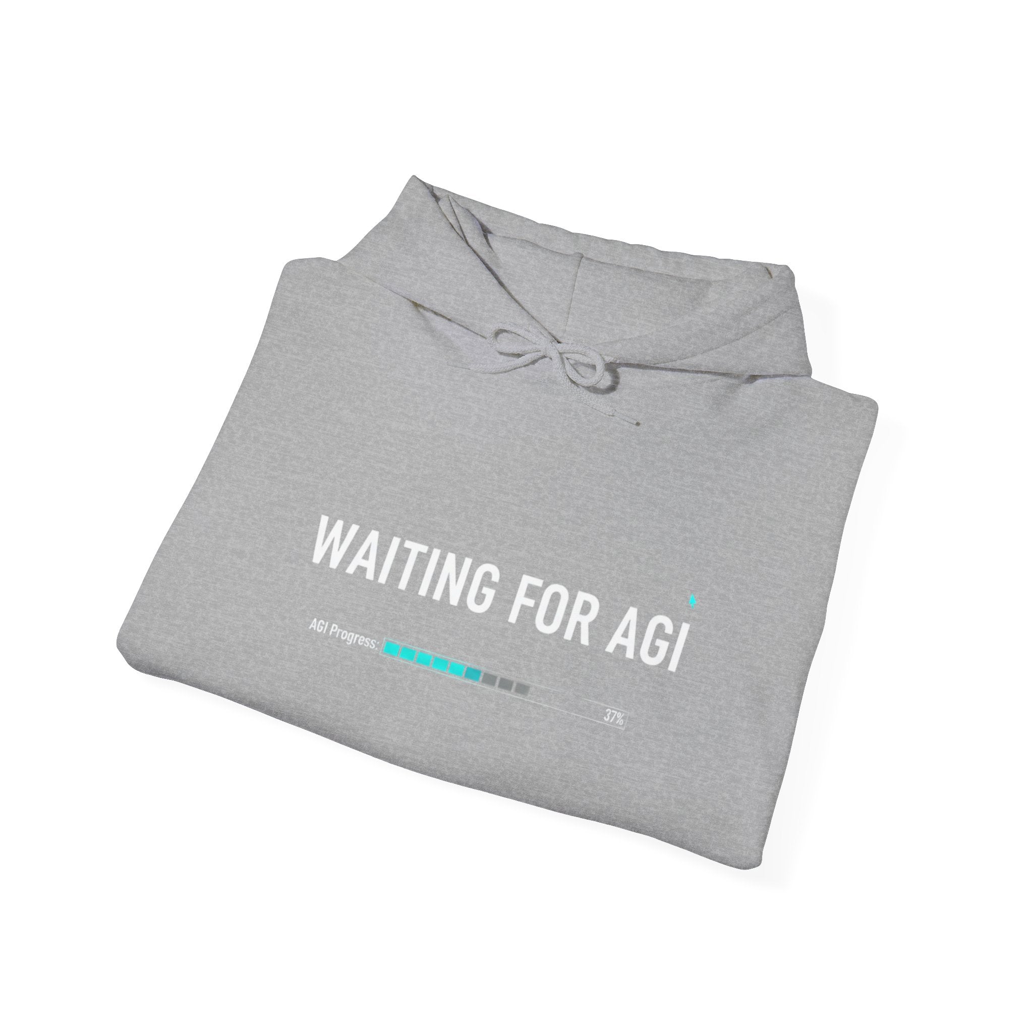 Waiting for AGI Hoodie — Futuristic AI Humor Sweatshirt