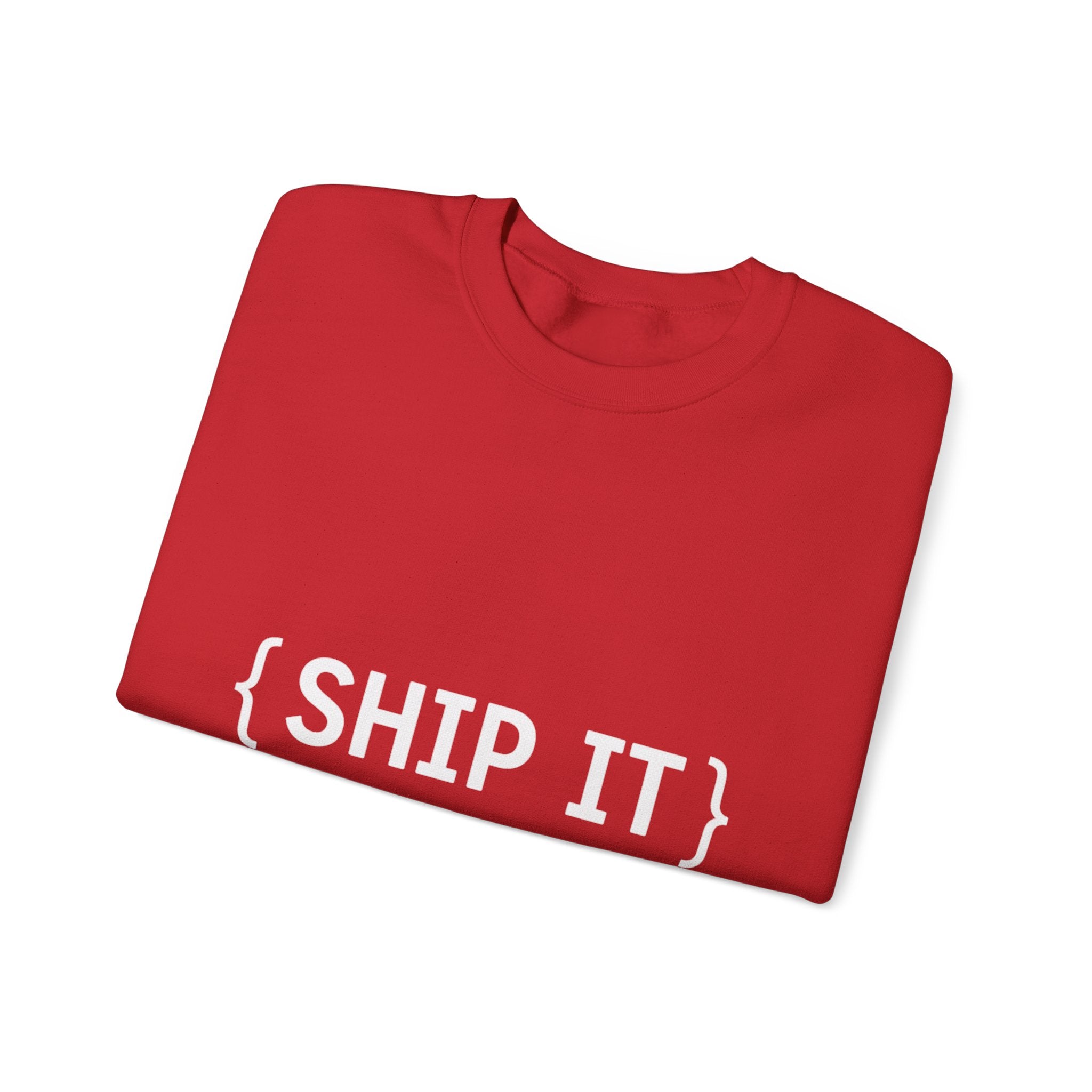 SHIP IT Crewneck Sweatshirt — Bold Text Graphic Shipping Enthusiast Pullover
