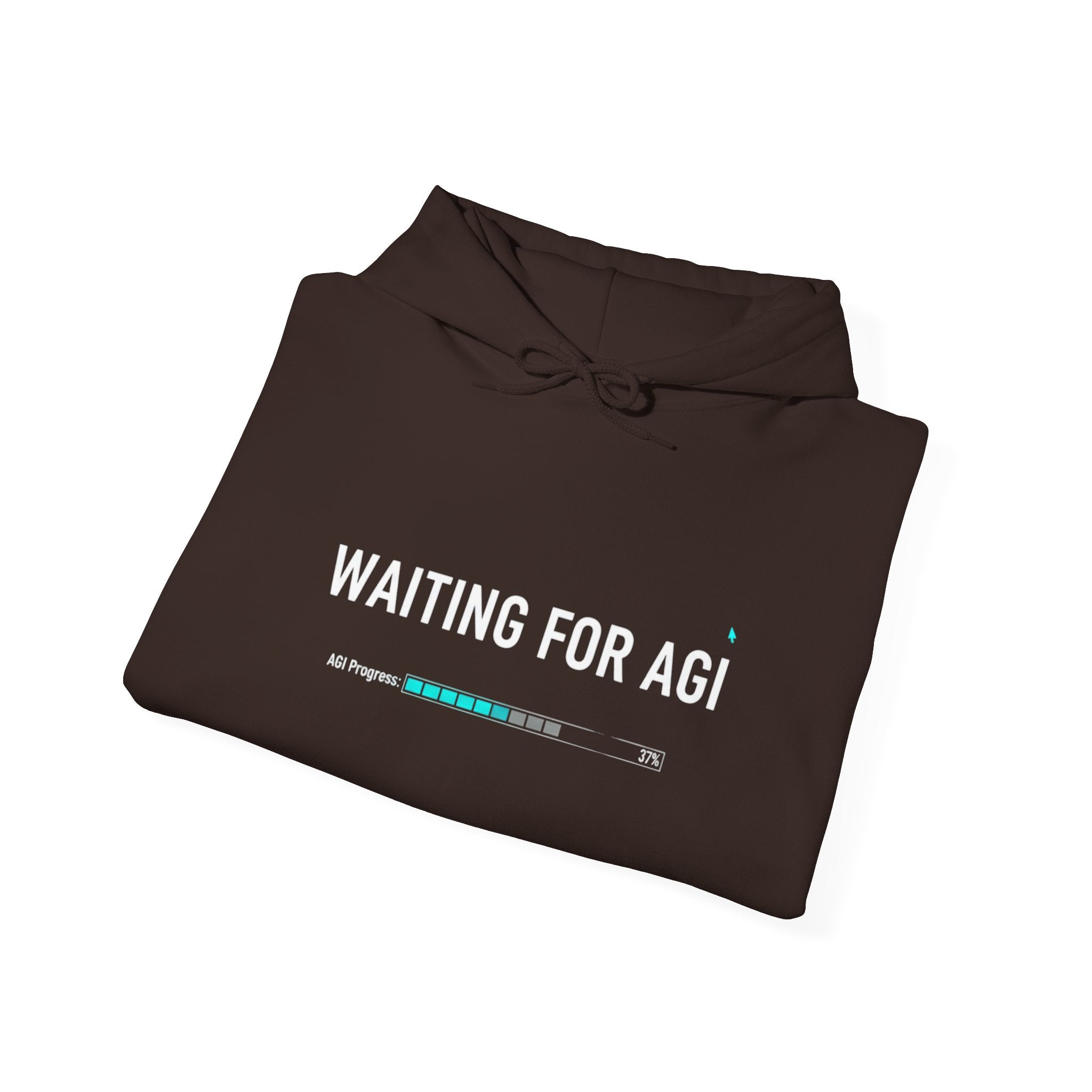 Waiting for AGI Hoodie — Futuristic AI Humor Sweatshirt