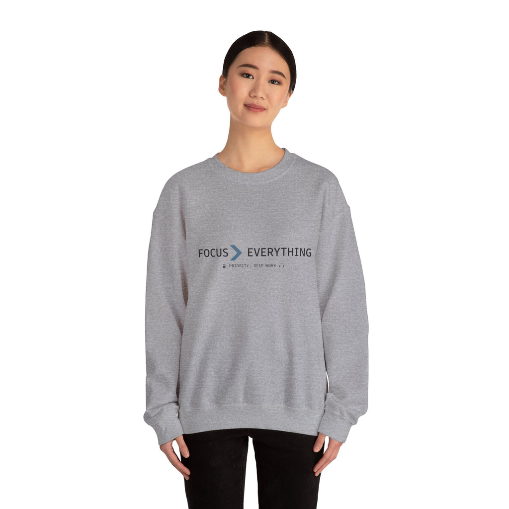 FOCUS > EVERYTHING Crewneck Sweatshirt — Minimalist Concentration Pullover