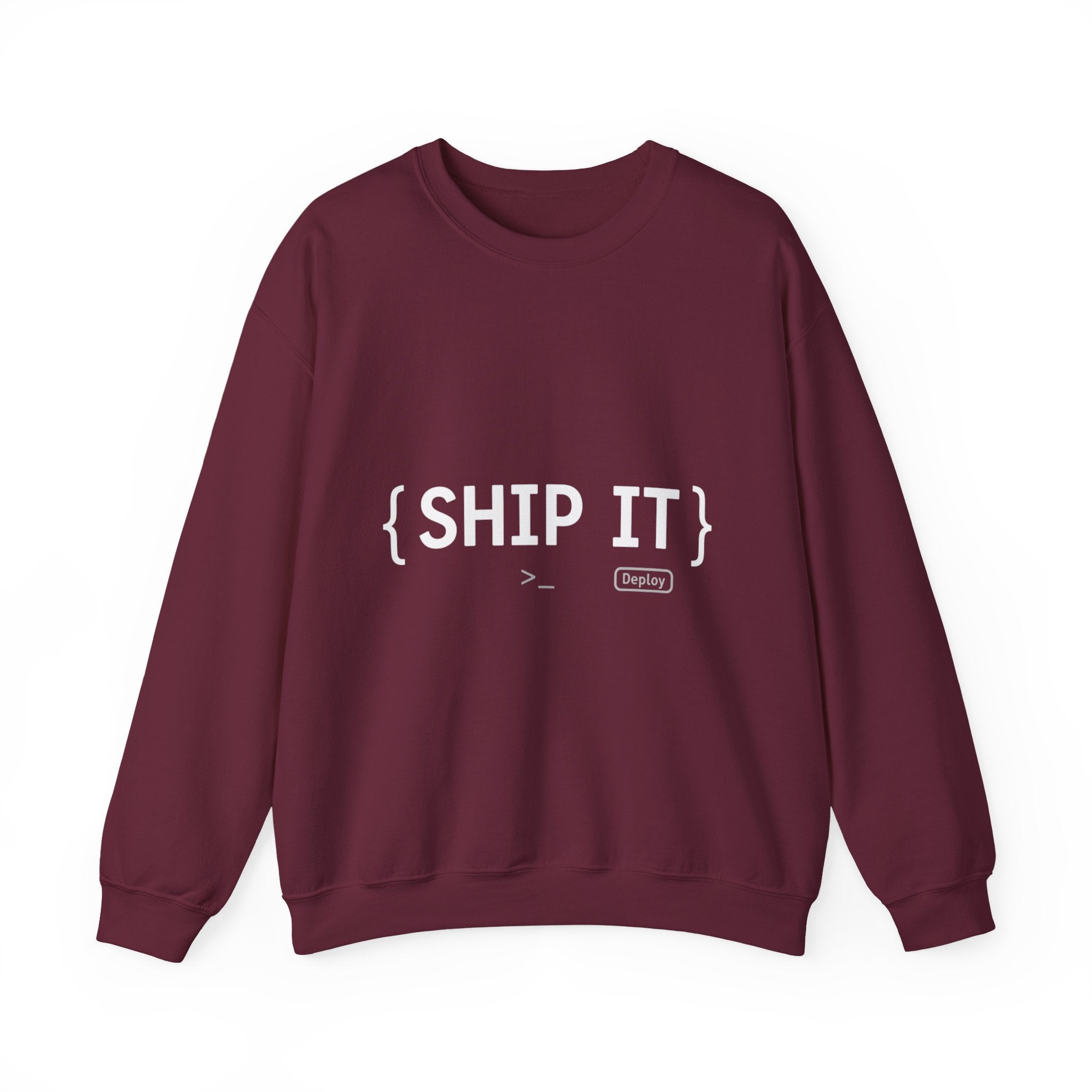 SHIP IT Crewneck Sweatshirt — Bold Text Graphic Shipping Enthusiast Pullover