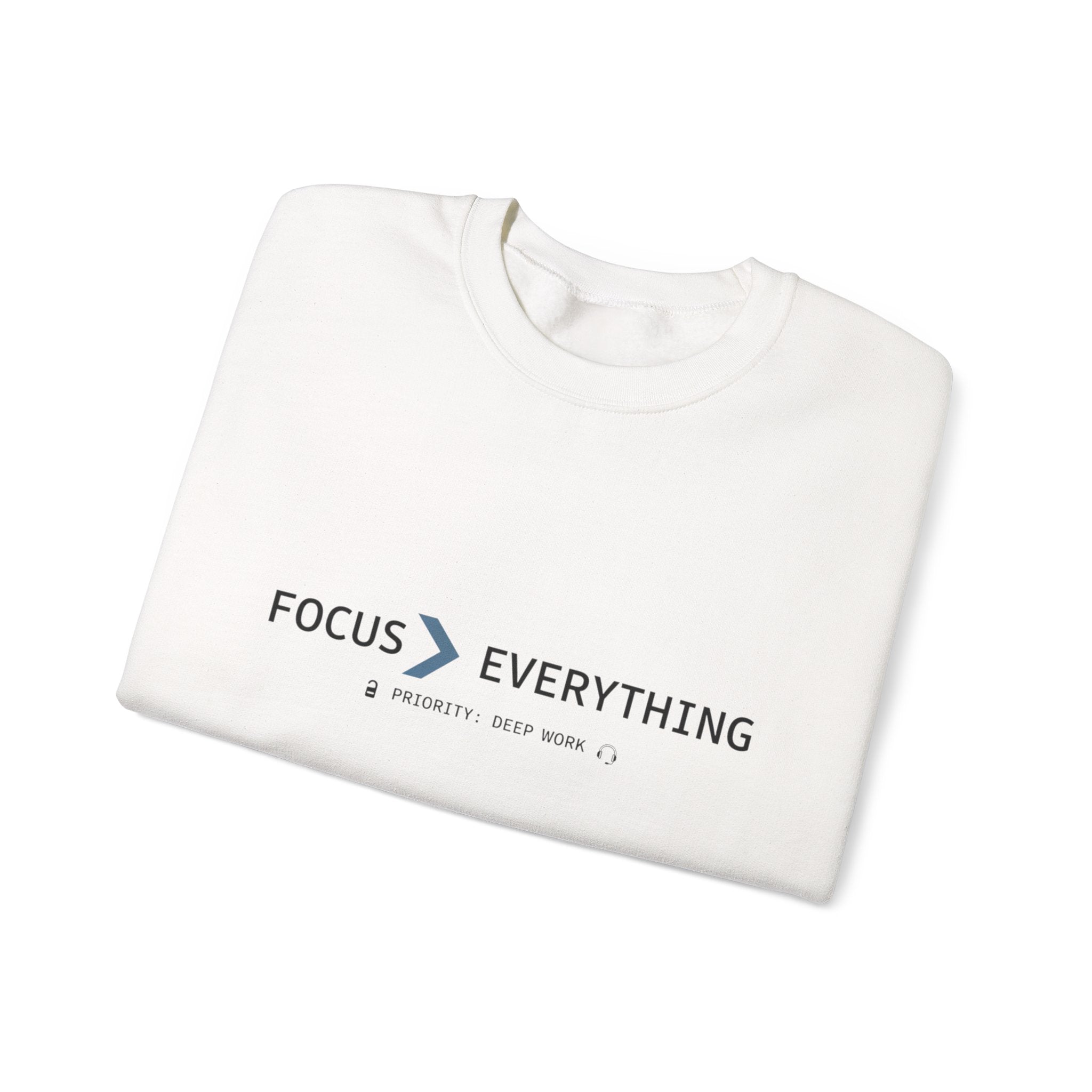 FOCUS > EVERYTHING Crewneck Sweatshirt — Minimalist Concentration Pullover