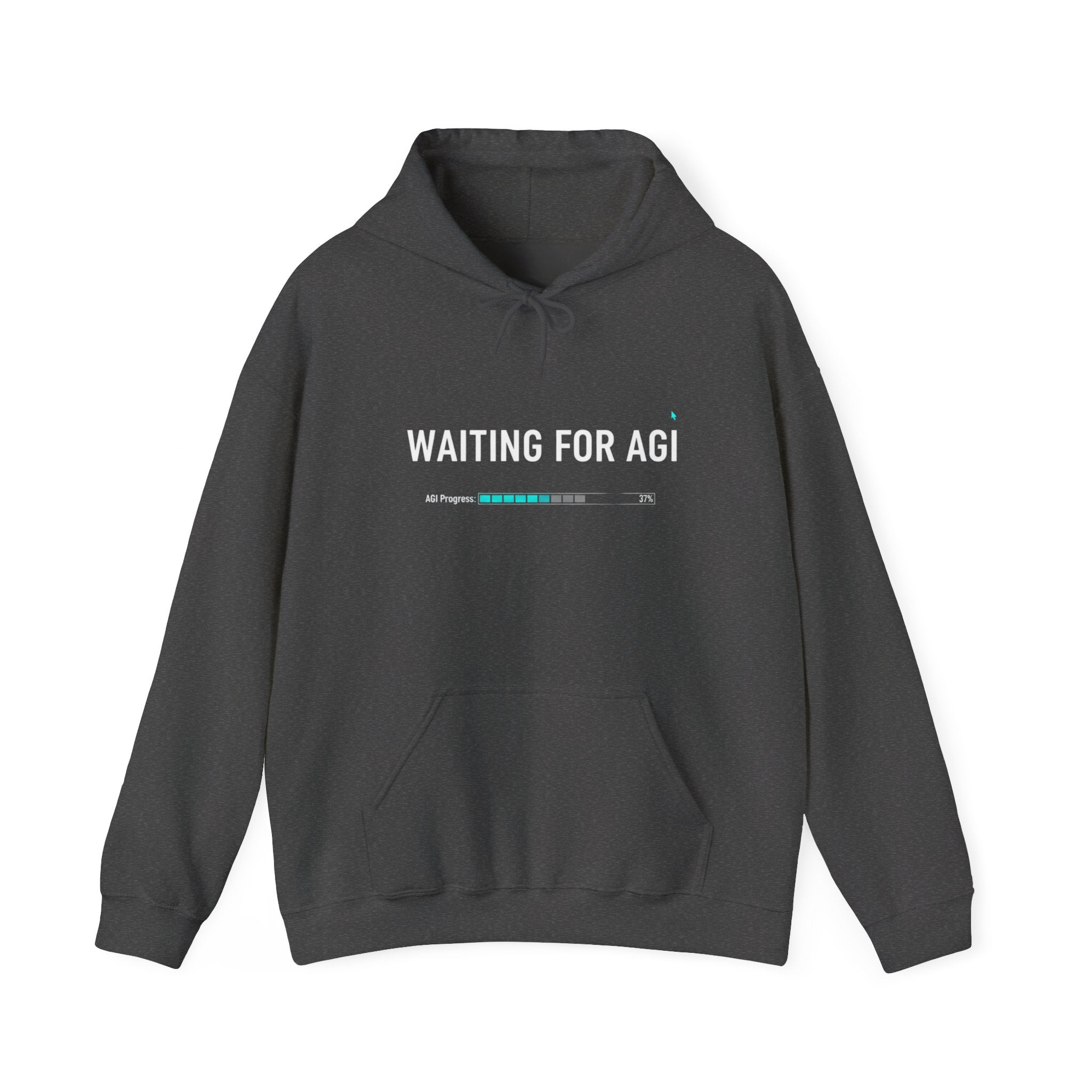Waiting for AGI Hoodie — Futuristic AI Humor Sweatshirt