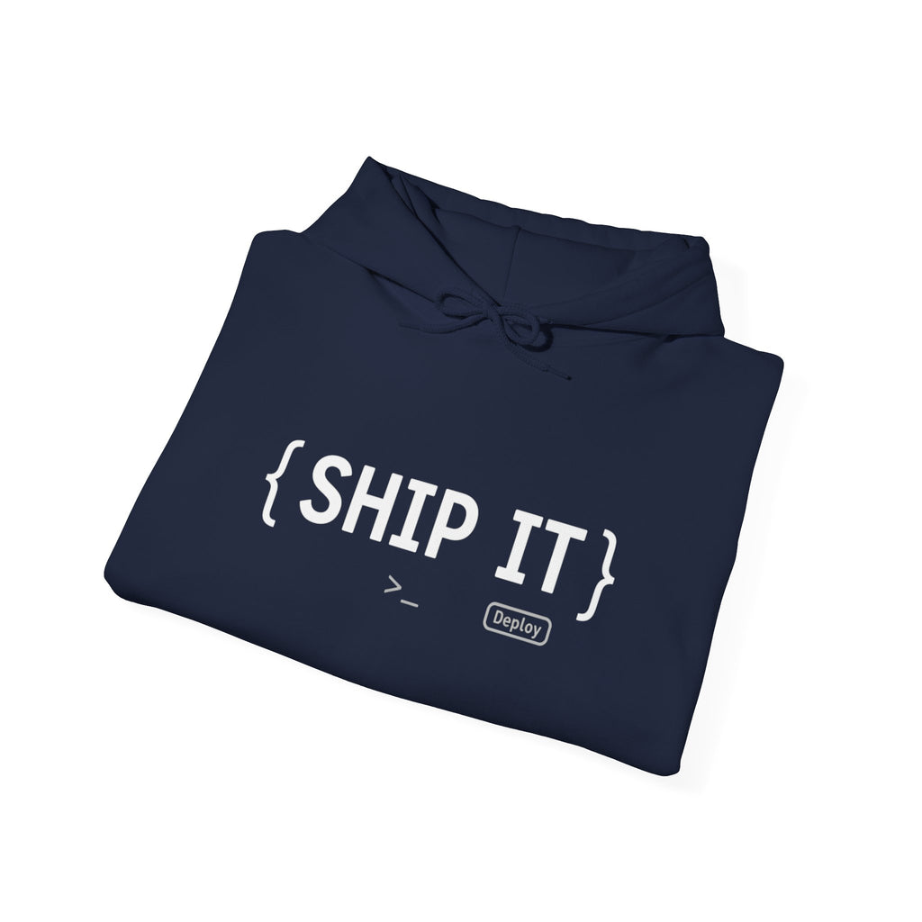 SHIP IT Hoodie — Bold Minimalist Graphic Sweatshirt