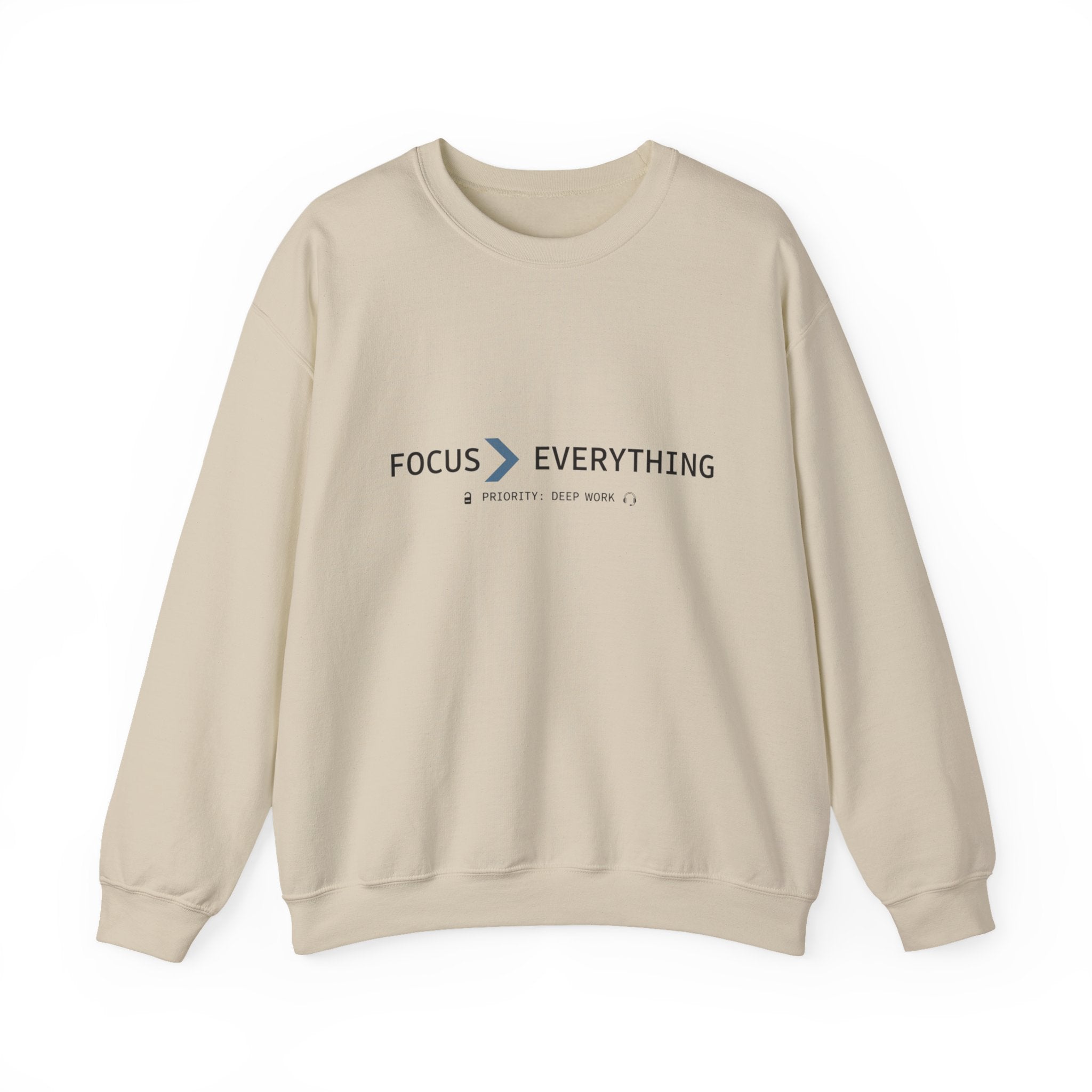 FOCUS > EVERYTHING Crewneck Sweatshirt — Minimalist Concentration Pullover