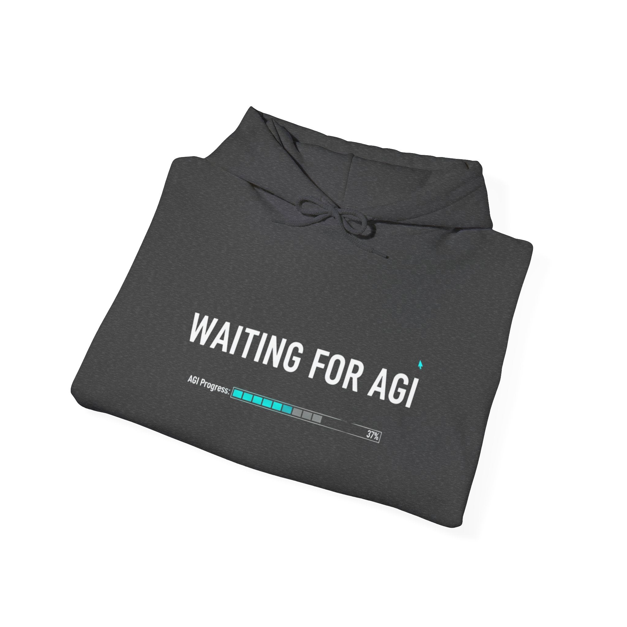 Waiting for AGI Hoodie — Futuristic AI Humor Sweatshirt
